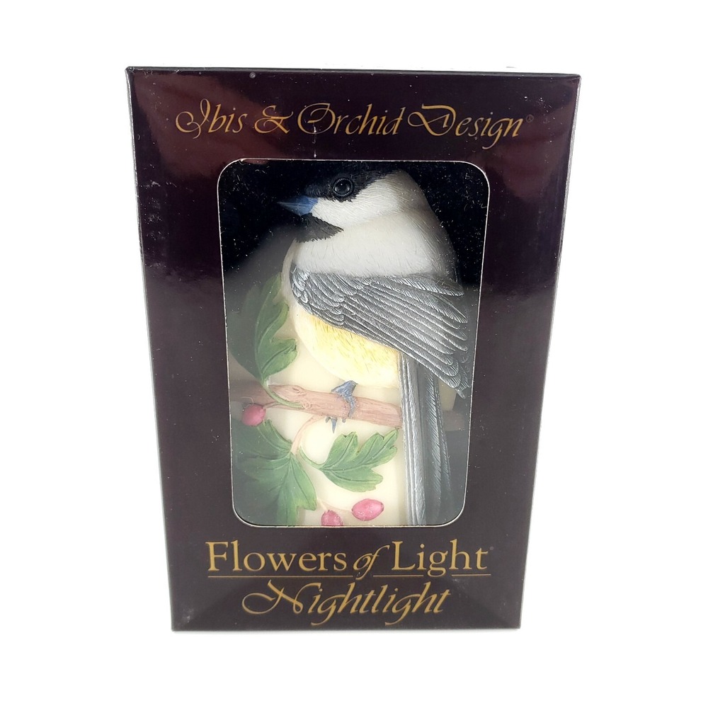 Flowers Of Light Nightlight Ibis & Orchid Design Chickadee Night Light Tested